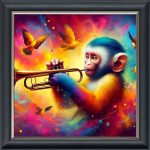 Jazzy Monkey - Velvet Printed Frame