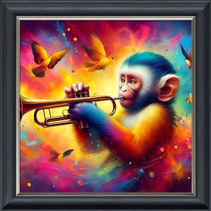 Jazzy Monkey - Velvet Printed Frame