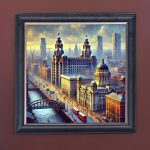 Liverpool in Oil - Velvet Printed Frame Hung Up