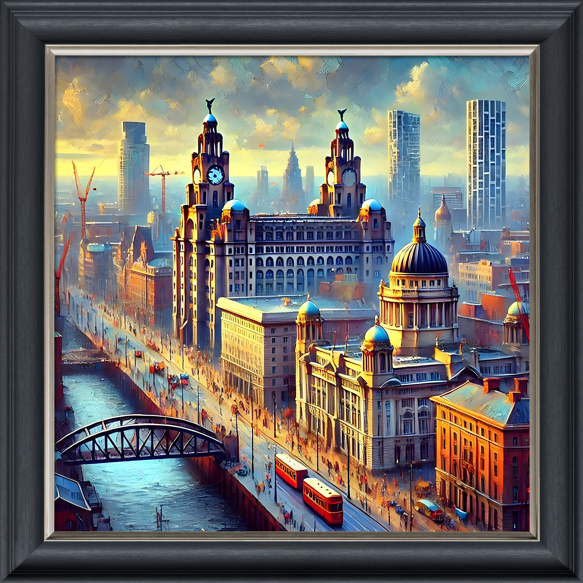 Liverpool in Oil - Velvet Printed Frame Liverpool in Oil - Velvet Printed Frame