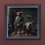 Lord Cow and Son - Velvet Printed Frame Hung Up
