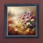 More Poppies - Velvet Printed Frame Hung Up