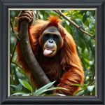 Orangutan - Velvet Printed Frame