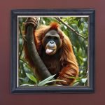 Orangutan - Velvet Printed Frame Hung Up