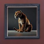 Paws for Thought Leopard - Velvet Printed Frame Hung Up