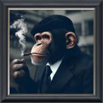 Peaky Chimper - Velvet Printed Frame