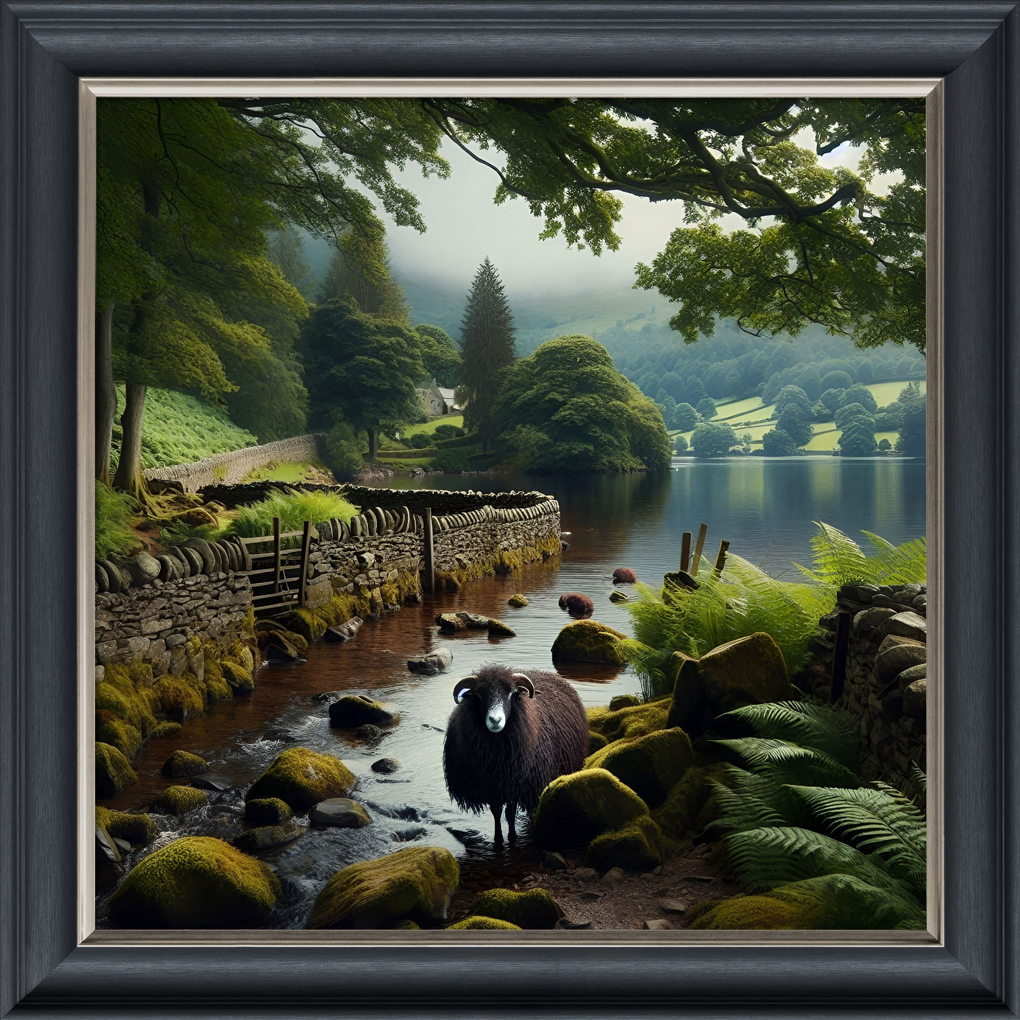 Ram in the River - Velvet Printed Frame Ram in the River - Velvet Printed Frame