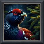Red Grouse - Velvet Printed Frame