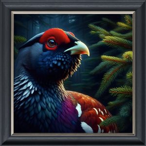 Red Grouse - Velvet Printed Frame