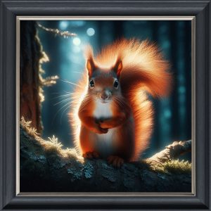 Red Squirrel - Velvet Printed Frame