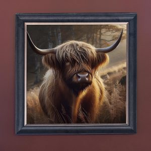 Sad Cow - Velvet Printed Frame Hung Up