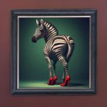 Sassy Zebra - Velvet Printed Frame Hung Up