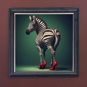 Sassy Zebra - Velvet Printed Frame Hung Up