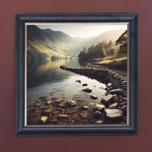 Scottish River - Velvet Printed Frame Hung Up