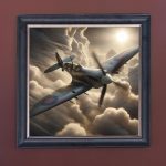 Spitfire - Velvet Printed Frame Hung Up