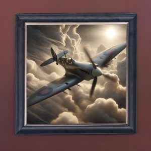 Spitfire - Velvet Printed Frame Hung Up