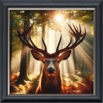 Stag in Sun - Velvet Printed Frame