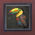 Tattooed Toucan - Velvet Printed Frame Hung Up