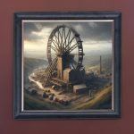 The Big Wheel - Velvet Printed Frame Hung Up
