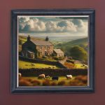 Shepards Cottage - Velvet Printed Frame Hung Up