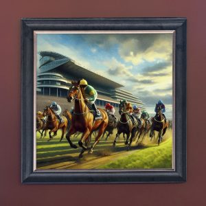 They're Off - Velvet Printed Frame Hung Up