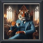 Tiger for Tea - Velvet Printed Frame