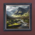 Valley - Velvet Printed Frame Hung Up