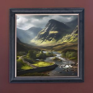 Valley - Velvet Printed Frame Hung Up