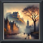 Victorian Edinburgh Castle - Velvet Printed Frame
