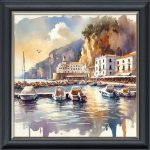 Watercolour Marina - Velvet Printed Frame