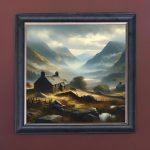 Welsh Farmstead - Velvet Printed Frame Hung Up