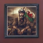 Welsh Miner - Velvet Printed Frame Hung Up