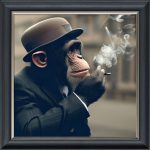 Winston Chimpchill - Velvet Printed Frame