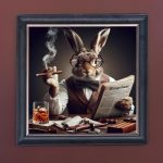 Winston Wabbit - Velvet Printed Frame Hung Up