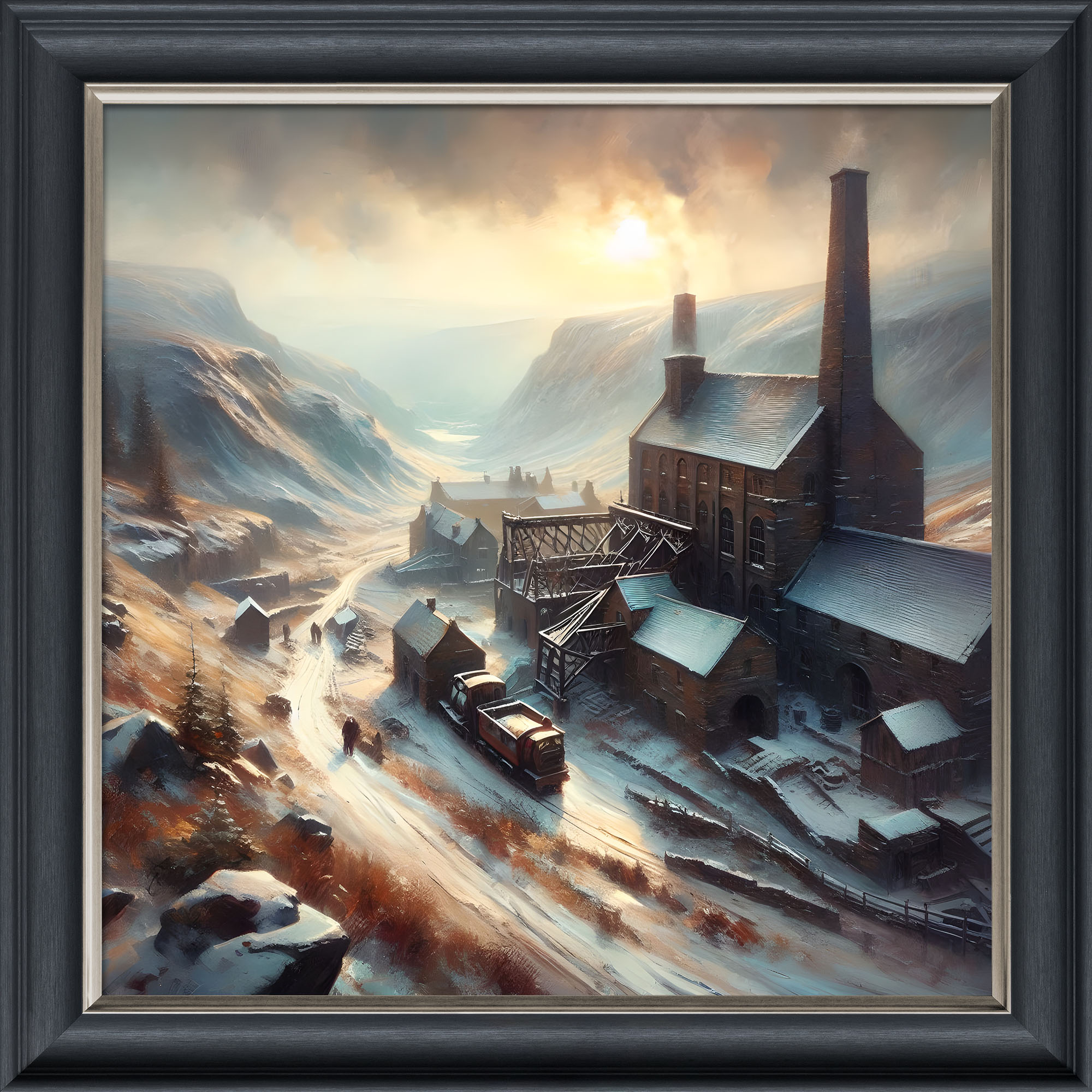 Winter at the Mine - Velvet Printed Frame Winter at the Mine - Velvet Printed Frame
