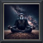 Yoga Chimp - Velvet Printed Frame