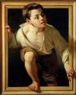 Bewildered Boy - 50x40cm Printed Gold Frame