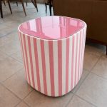 Apollo Bespoke Lamp Table - Pink Candy Stripe