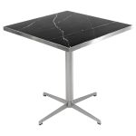 Black Marble Table Top on our FTL68 Brushed Steel Table Base