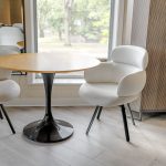 Aeris Ivory Swivel Chair in our Showroom
