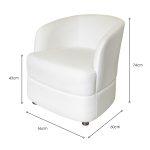Solenne Ivory Linen Tub Chair - Image 5