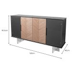 Chevron Display Sideboard - Dimensions