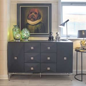 Hudson Black Oak Sideboard in our Showroom