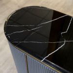 Monaco Ribbed Sideboard - Black Marble Top