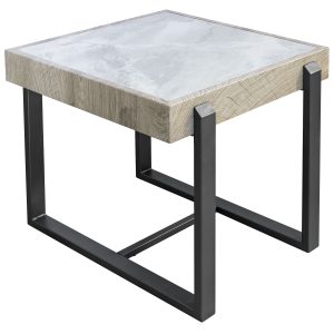 Novara Industrial Style Side Table - Light Wood
