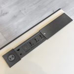 Noir Arc Executive Desk - Connection Panel Open