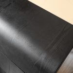 Noir Arc Executive Desk in our Showroom - Wood Close Up
