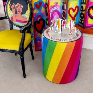 Icon Bespoke Side Table - Blackpool Rock in our Showroom