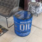 Icon Bespoke Side Table - Oil Drum in our Showroom