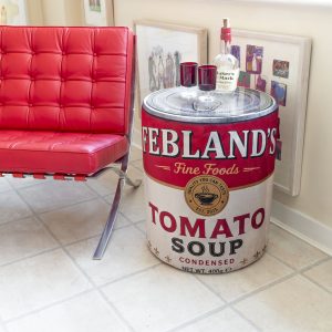 Icon Bespoke Side Table - Soup Tin in our Showroom